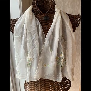 Vintage Carol Stanley Silk Chiffon Scarf Japan